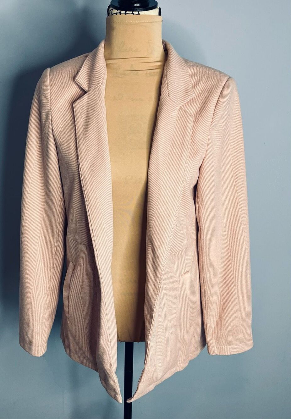 BRAND NEW - Just Fashion Now Women’s M Tweed Open Front Blazer Pink Fully lined